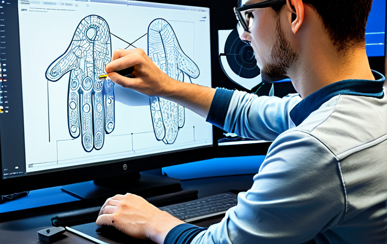 A professional game artist in a modest, long-sleeved shirt, deeply focused on a large digital drawing tablet within a modern, brightly lit game development studio. The screen displays vibrant, detailed concept art for a futuristic weapon skin, showing initial 2D sketches evolving into a basic 3D wireframe model. The workspace is surrounded by scattered concept drawings, digital pens, and design reference materials, emphasizing creativity, precision, and the foundational stages of digital design. safe for work, appropriate content, fully clothed, professional, perfect anatomy, correct proportions, natural pose, well-formed hands, proper finger count, natural body proportions, high-quality professional photography.