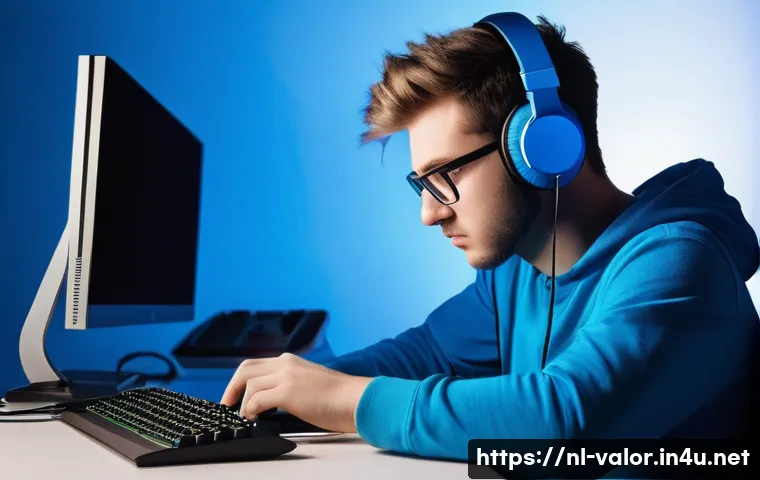 발로란트 블루스크린 오류 해결 - **Prompt: The Gamer's Frustration** A young adult (18-25 years old) gamer, male or female, is si...