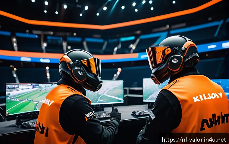 발로란트 e스포츠 뉴스 요약 - A dynamic esports tournament scene featuring a Dutch Valorant team in action, showcasing a diverse l...