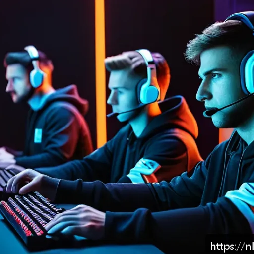 발로란트 경기 중 필수 전략 - A dynamic esports team in a competitive Valorant match, featuring five diverse players communicating...