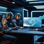 발로란트 새로운 모드의 가능성 - A highly detailed digital artwork of a dynamic Valorant team in the middle of a match on a futuristi...