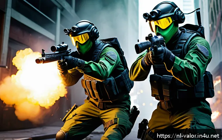 발로란트 신규 총기 데이터 - A dynamic Valorant battle scene set on a narrow map like Bind, featuring a tactical team in sleek, f...