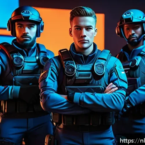 발로란트 시즌별 승률 변화 - A dynamic esports team scene featuring five diverse Valorant agents in tactical gear, each showcasin...